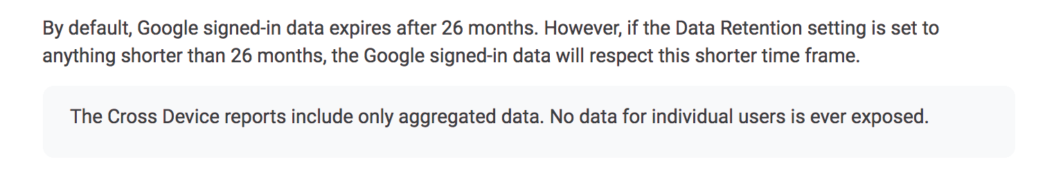 cross device tracking and data retention